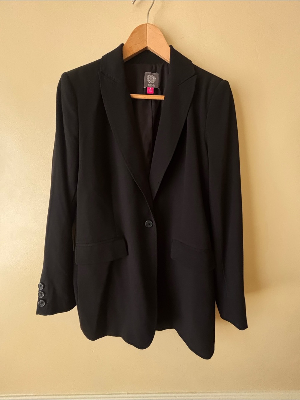 Vince Camuto Black Womens Single-Button Blazer - Classic Tailored Jacket Size 8